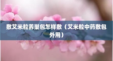 敷艾米粒养巢包怎样敷（艾米粒中药敷包外用）