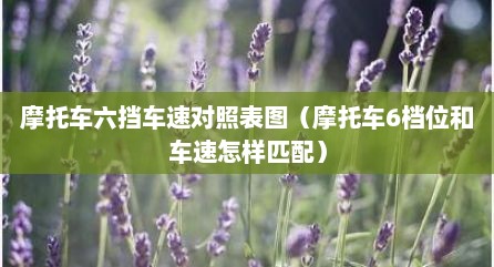 摩托车六挡车速对照表图（摩托车6档位和车速怎样匹配）