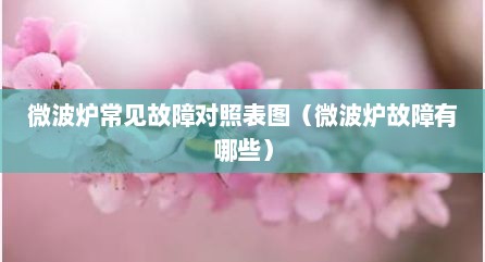 微波炉常见故障对照表图（微波炉故障有哪些）