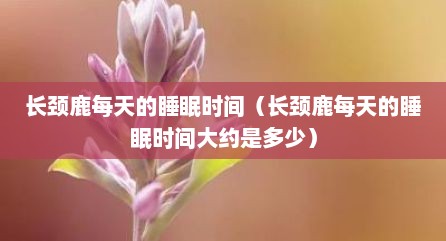 长颈鹿每天的睡眠时间（长颈鹿每天的睡眠时间大约是多少）