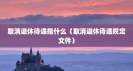 取消退休待遇指什么（取消退休待遇规定文件）