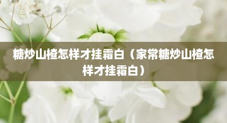 糖炒山楂怎样才挂霜白（家常糖炒山楂怎样才挂霜白）