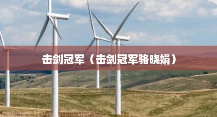 击剑冠军（击剑冠军骆晓娟）