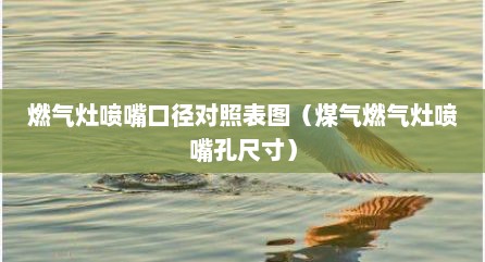 燃气灶喷嘴口径对照表图（煤气燃气灶喷嘴孔尺寸）