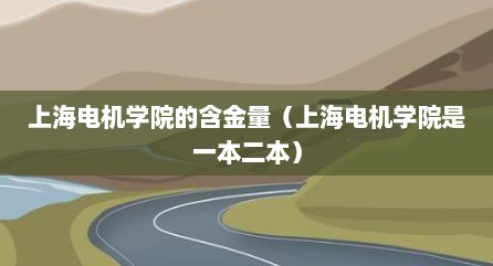 上海电机学院的含金量（上海电机学院是一本二本）