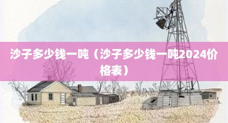 沙子多少钱一吨（沙子多少钱一吨2024价格表）