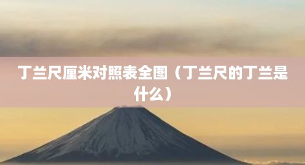 丁兰尺厘米对照表全图（丁兰尺的丁兰是什么）