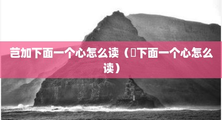 芑加下面一个心怎么读（棥下面一个心怎么读）