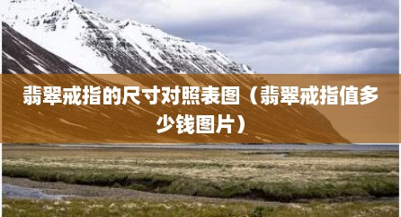 翡翠戒指的尺寸对照表图（翡翠戒指值多少钱图片）
