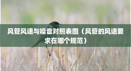 风管风速与噪音对照表图（风管的风速要求在哪个规范）