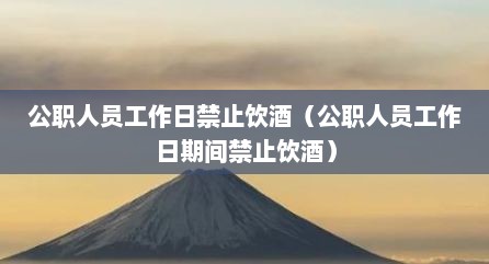 公职人员工作日禁止饮酒（公职人员工作日期间禁止饮酒）