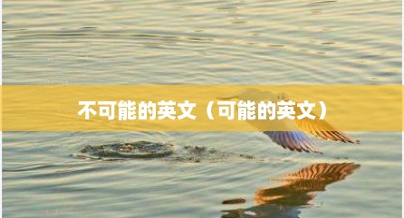 不可能的英文（可能的英文）