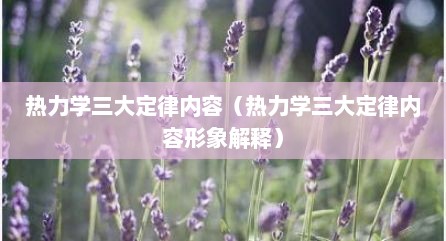 热力学三大定律内容（热力学三大定律内容形象解释）