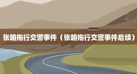 张翰拖行交警事件（张翰拖行交警事件后续）