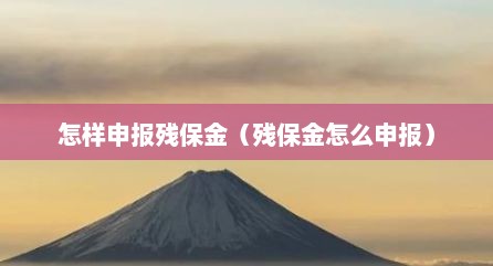 怎样申报残保金（残保金怎么申报）