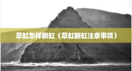 草缸怎样翻缸（草缸翻缸注意事项）