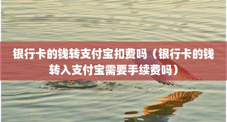 银行卡的钱转支付宝扣费吗（银行卡的钱转入支付宝需要手续费吗）