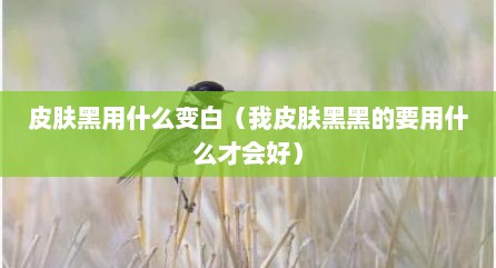 皮肤黑用什么变白（我皮肤黑黑的要用什么才会好）