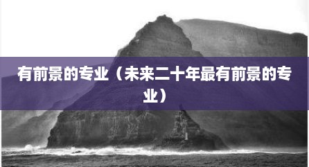 有前景的专业（未来二十年最有前景的专业）
