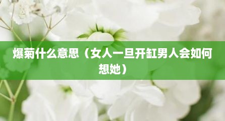 爆菊什么意思（女人一旦开缸男人会如何想她）