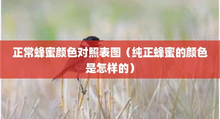 正常蜂蜜颜色对照表图（纯正蜂蜜的颜色是怎样的）