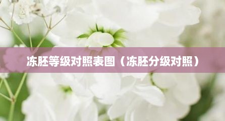 冻胚等级对照表图（冻胚分级对照）