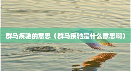 群马疾驰的意思（群马疾驰是什么意思啊）