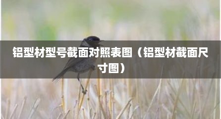 铝型材型号截面对照表图（铝型材截面尺寸图）
