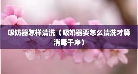 吸奶器怎样清洗（吸奶器要怎么清洗才算消毒干净）