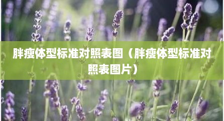 胖瘦体型标准对照表图（胖瘦体型标准对照表图片）