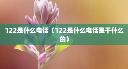 122是什么电话（122是什么电话是干什么的）