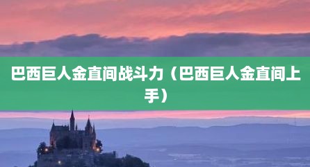 巴西巨人金直间战斗力（巴西巨人金直间上手）
