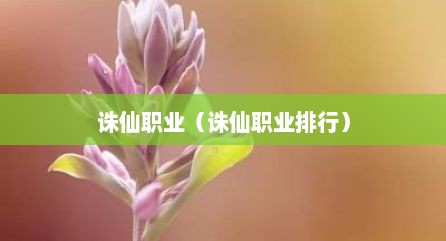 诛仙职业（诛仙职业排行）