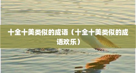 十全十美类似的成语（十全十美类似的成语欢乐）