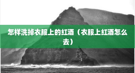怎样洗掉衣服上的红酒（衣服上红酒怎么去）