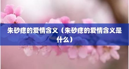 朱砂痣的爱情含义（朱砂痣的爱情含义是什么）