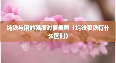 纯铁与钢的强度对照表图（纯铁和铁有什么区别）