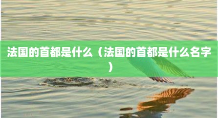 法国的首都是什么（法国的首都是什么名字）
