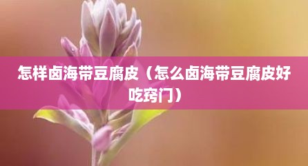 怎样卤海带豆腐皮（怎么卤海带豆腐皮好吃窍门）