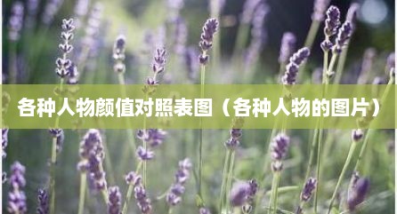 各种人物颜值对照表图（各种人物的图片）