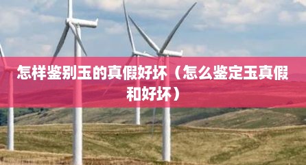 怎样鉴别玉的真假好坏（怎么鉴定玉真假和好坏）