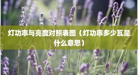 灯功率与亮度对照表图（灯功率多少瓦是什么意思）