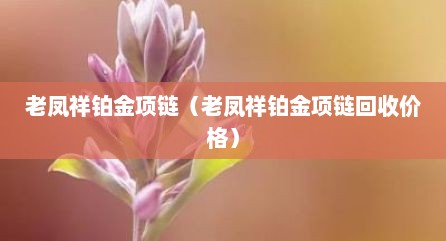 老凤祥铂金项链（老凤祥铂金项链回收价格）