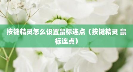 按键精灵怎么设置鼠标连点（按键精灵 鼠标连点）