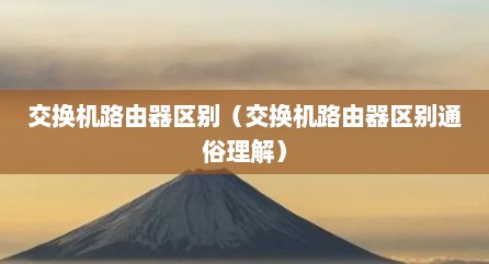 交换机路由器区别（交换机路由器区别通俗理解）