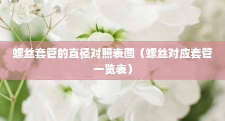 螺丝套管的直径对照表图（螺丝对应套管一览表）