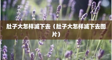 肚子大怎样减下去（肚子大怎样减下去图片）
