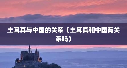 土耳其与中国的关系（土耳其和中国有关系吗）