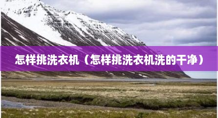 怎样挑洗衣机（怎样挑洗衣机洗的干净）