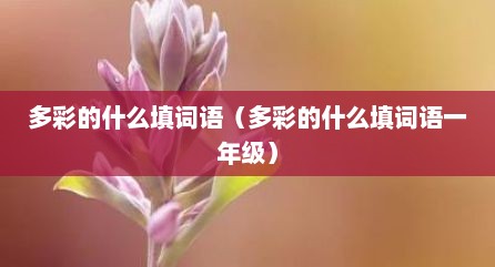 多彩的什么填词语（多彩的什么填词语一年级）